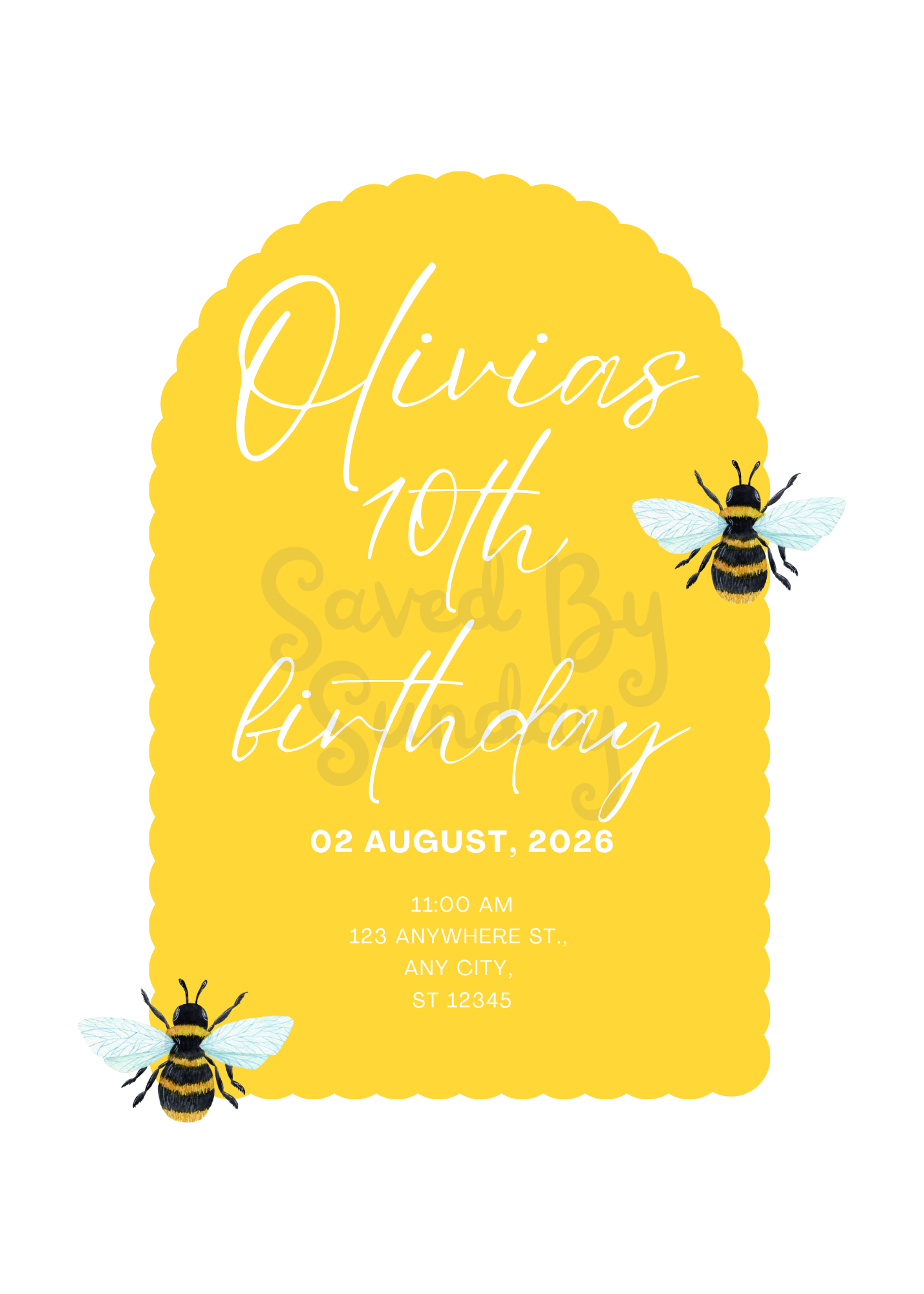 BEE Birthday Invitation