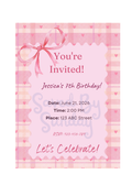 PINK BOW Birthday Invitation
