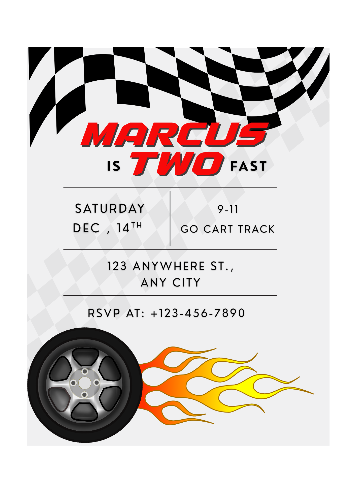 TWO FAST Birthday Invitation